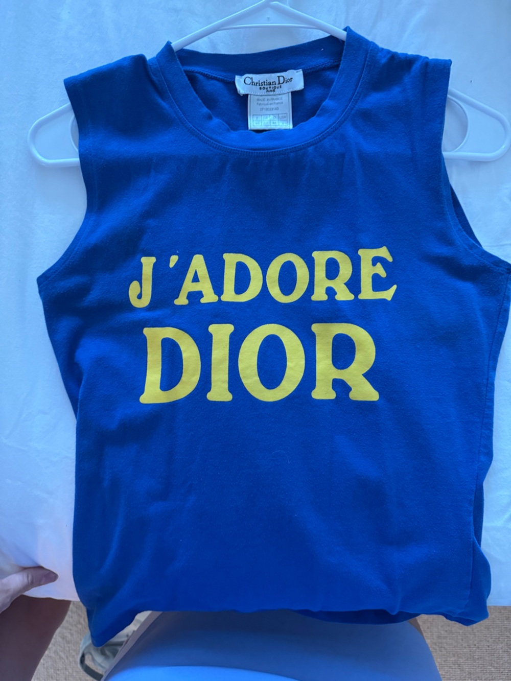 J’adore Dior Blue Cutoff Tank Tee